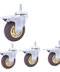 Heavy Duty M12 Stem Pneumatic Rubber Silent Swivel Casters Set Of 4 For Cart Trolley with thick brackets and wear-resistant wheels