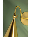 Lupe Wall Sconce Brass With Perforated Shade And Bowtie Swivel Dope Industrial Chic Midcentury Modern Vibes, Close-up View