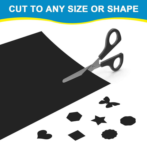 Peel And Stick Magnetic Receptive Steel Sheet With Adhesive Backing, 30 Mil Thick, 8.5 By 11 Inches cut into shapes with scissors