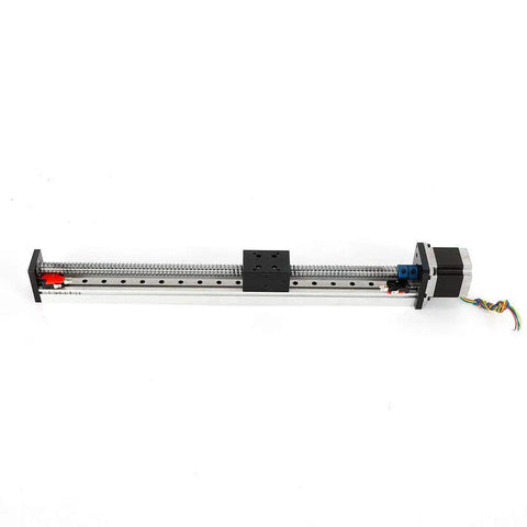 Top Tier Electric Cnc Linear Motion Table Slide Stage Actuator Featuring Hella Precise Movement Plug And Play Setup For Nema23 Motor 24V Shop Rigs Under Six Hundred Mm Travel Distance with aluminum rail and motor.