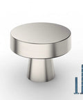 Brushed Satin Nickel Cabinet Knobs Six Pack Zinc Alloy Drawer Pulls with screws, 32mm diameter, heavy duty for drawers.