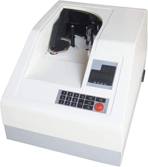 Heavy Duty Money Counter With Quiet Vacuum Suction And Large Lcd Screen Auto Fake Bill Detector, top view showing control panel.