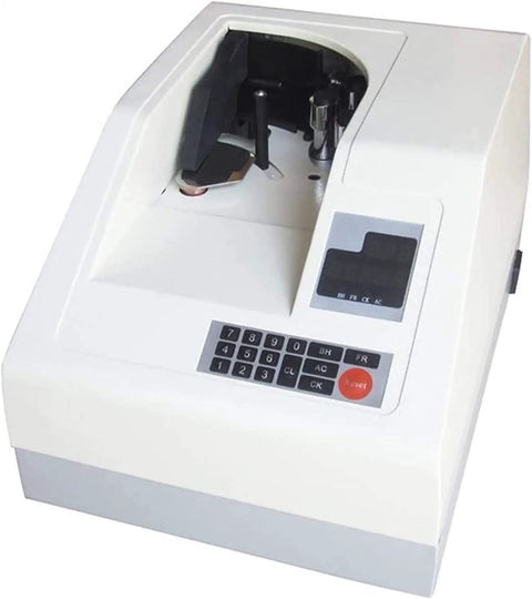 Heavy Duty Cash Counter Featuring Killer Vacuum Suction And Crisp Lcd Panel For Lightning Fast Bill Sorting And Certified Counterfeit Detection showing the top view of the machine with its LCD display and keypad.