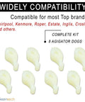 Eight Pack Washer Agitator Dogs Replacement Kit for Whirlpool Kenmore and Compatible Top Load Washers, 8 agitator dogs.