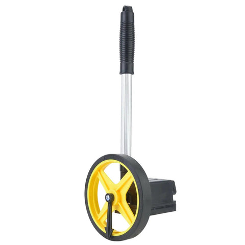 LiebeWH Measuring Wheel 0-9999.9m Telescopic Handle 0.5% Accuracy with yellow wheel and aluminum handle for measuring.