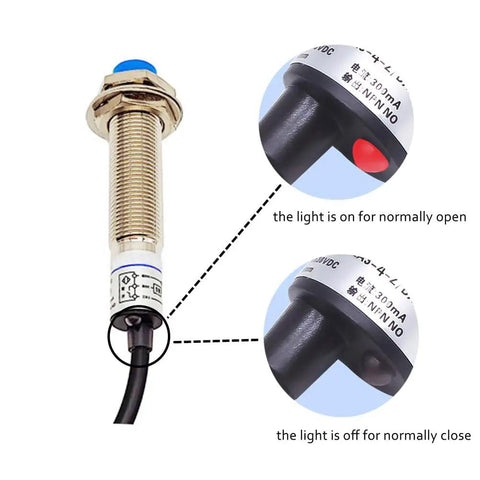 Inductive Proximity Sensor LJ12A3-4-Z/BY Normally Open PNP NO 3-Wire DC 6V-36V with normally open indicator