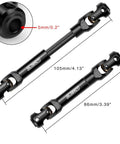 Stainless Steel RC Driveshaft For 1 To 10 Crawler Upgrade Compatible With TRX4 And SCX10 90046 Axial, 86 To 105 Mm Heavy Duty CNC Machined Rust Resistant High Strength Drive Shaft For Traxxas RC Cars black adjustable driveshaft, 86-105mm, 5mm joint