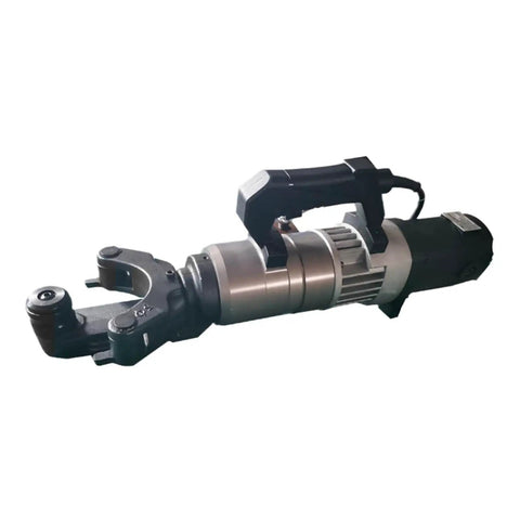 Heavy Duty Portable Electric Rebar Cutter NRB-22E with robust clamp head design for fast steel bar bending and straightening.