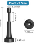 Heavy Duty Black Door Stoppers Sitting Firm On Floor With Thick Silicone Tip Rock Solid Aluminum Build Nonmarking Grip dimensions 4.33x1.23 inches