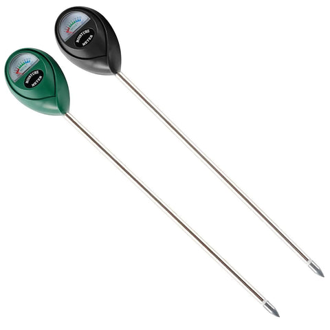 Extended Twelve Point Six Inch Soil Moisture Meter Probe 2 Pack For Indoor Outdoor Plant Care No Battery Needed Hygrometer Sensor Green And Black