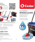 Image of the RinseClean Spin Mop And Bucket System For Clean Water Mopping Lets You Clean With Clean Water From Start To Finish Removes 99 Percent Of Bacteria With Just Water Built In Foot Pedal For Hands Free Wringer And Easy Rinse.