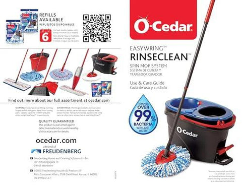Image of the RinseClean Spin Mop And Bucket System For Clean Water Mopping Lets You Clean With Clean Water From Start To Finish Removes 99 Percent Of Bacteria With Just Water Built In Foot Pedal For Hands Free Wringer And Easy Rinse.