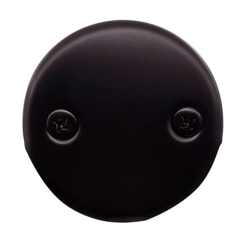 Heavy Duty 17 Gauge Brass Bathtub Drain Assembly featuring a Tip Toe Drain Closure with smooth oil rubbed bronze trim.