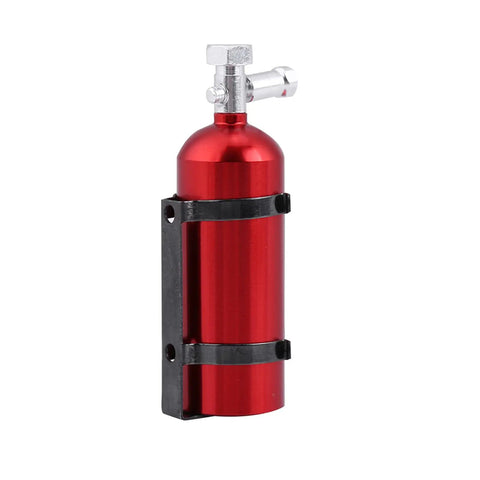 Mini Metal Fire Extinguisher For RC Crawlers Red 2 05 Inch Heavy Duty Solid Scale Detail with metal mount for RC rigs.