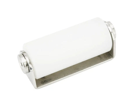 Sliding Gate Guide Roller With Stainless Steel Bracket 4 Inch Wheel White Color Heavy Duty Gate Hardware For Smooth Sliding