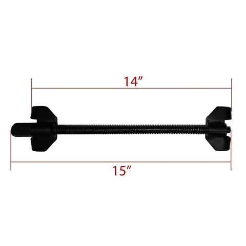 Beefy Heavy Duty Auto Strut Coil Spring Compressor Tool Set with 15 Inch Jaw, Drop Forged Jaws, Heat Treated, Black, Side View