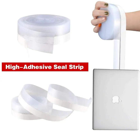Self Adhesive Silicone Door Seal Strip, 26 Feet Long Weather Stripping For Doors And Windows, 25mm Gap Filler, held in hand