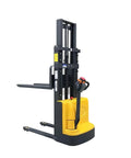 Heavy Duty Electric Forklift Pallet Lifter 1 Ton Capacity 3.5 Meter Lift Height semi stacker with durable steel design.