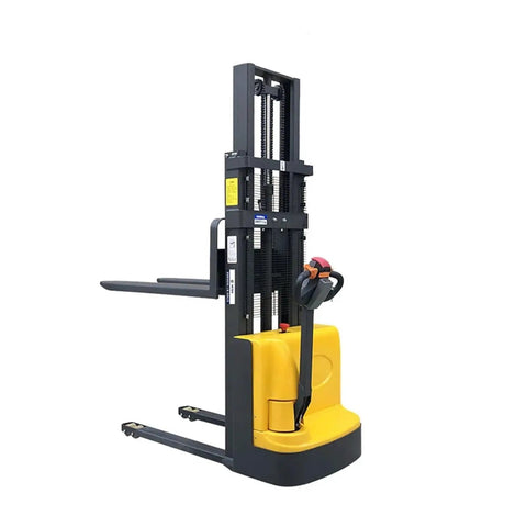 Heavy Duty Electric Forklift Pallet Lifter 1 Ton Capacity 3.5 Meter Lift Height semi stacker with durable steel design.
