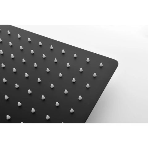 Close-up of the self-cleaning silicone nozzle on the 16-inch Shower System Combo with Hand Shower and tub spout.