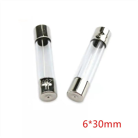 Two 6x30mm fuses from Assorted Glass Tube Fuses Kit 50 Pcs Set 6x30mm Quick Blow Varieties From 0.5A To 30A Easy Storage