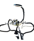 Five Arm Soldering Station With Magnifier LED Light Bench Vise Table Clamp And Third Helping Hand For PCB Work