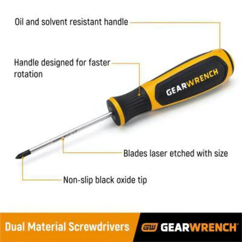 Workhorse 22 Piece Screwdriver Set With Dual Material Ergonomic Handles, Speed Zone Grip, Non Slip Black Oxide Tips