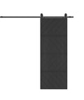 Sliding Barn Door Kit With Waterproof MDF Panel, 84 Inch Tall By 30 Inch Wide, DIY Ready With Pre Drilled Slab And Hardware, Black Finish