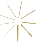 Brass Round Rods Kit 1mm To 8mm Diameters 100mm Length 48 Pieces For DIY Crafting Knife Making Pins And Handle Pins Lathe Bar Stock Golden Brass Rods Bundle arranged in a circle