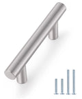 5 Pack Brushed Nickel T Bar Cabinet Pulls Stainless Steel Kitchen Cabinet Handles Two And A Half Inch Center To Center