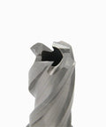 Top Shelf M2AL High Speed Steel Annular Cutter 9/16 Inch By 1 Inch Depth Of Cut With 3/4 Weldon Shank angled view showing cutter design