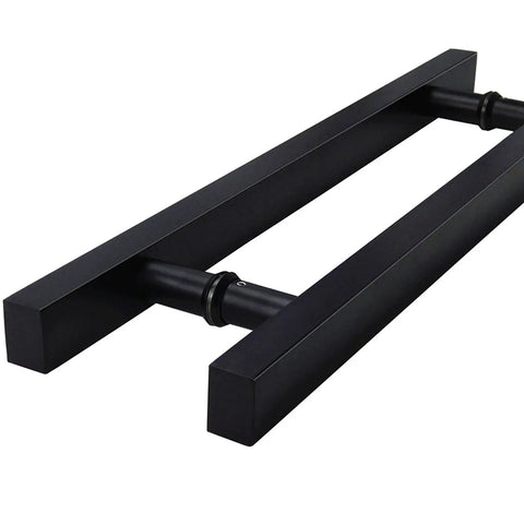 Beefy Black Stainless Steel Door Hardware Set With Square Tube Handle For Glass And Wood Doors Including Push Pull Sliding And Barn Doors