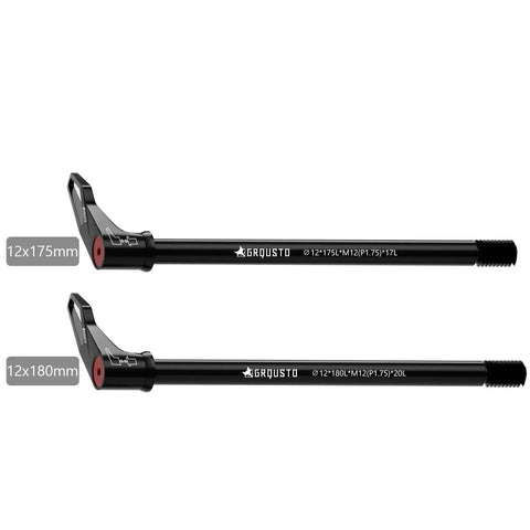 1.75mm Thread Pitch Quick Release Thru Axles For Front And Rear Bikes, Beefy, Fits Suspension Forks And Rigid Frames, 12mm X 180mm