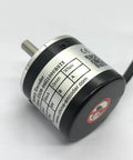 Side view of Smooth 1000PPR Incremental Encoder With A And B Quadrature Signals 90 Degree Phase For Microcontrollers 5V Output 6mm Solid Shaft Includes 2m Cable Totally Awesome For Arduino Projects