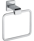 Polished Chrome Square Towel Ring For Kitchen And Bathroom Durable Zinc Hardware That Keeps Towels Hanging Neatly Corrosion Resistant Finish Easy Mount Sleek Modern Bath Accessory