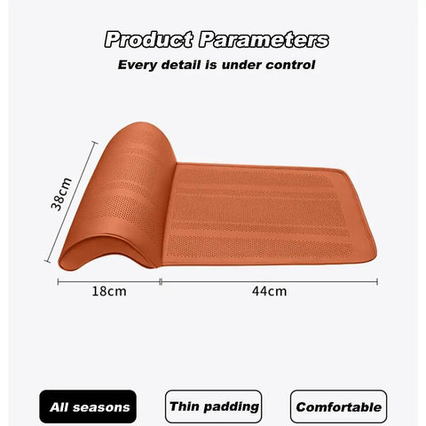Upgrade Your Ride With The Ultimate Car Seat Leg Support Extender For Mini Cooper SE Convertible John Cooper Works Electric Featuring Breathable Ventilated Design Perfect For All Seasons To Cut Fatigue On Long Drives In Black, measuring 38cm x 44cm.