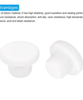 T Shaped Silicone Plugs 13mm Diameter 0.5 Inch Snap In Hole Seals Round Rubber Stoppers for Kitchen Basins and Waterproof Applications
