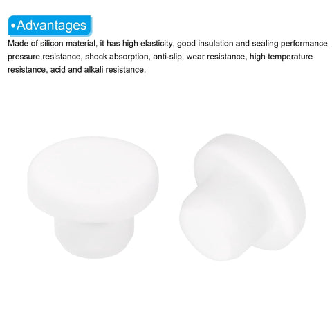 T Shaped Silicone Plugs 13mm Diameter 0.5 Inch Snap In Hole Seals Round Rubber Stoppers for Kitchen Basins and Waterproof Applications