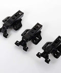 Aluminum Frame Glass Door Hinges Set With Hydraulic Damping Buffers For Display Cabinets, black aluminum alloy door hinges