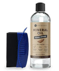 Real Deal Food Grade Mineral Oil For Cutting Boards Includes A Wax Applicator That Knocks Out Dryness On Butcher Block Surfaces And Delivers A Slick Finish, 12 fl oz bottle with wax applicator.