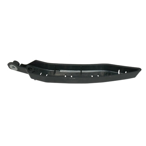 Left Side Front Bumper Bracket Retainer Support For Tesla Model Y 2020 To 2023, heavy-duty black plastic construction, side view.