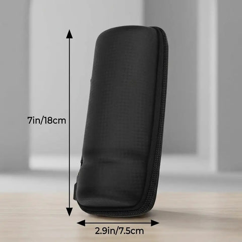 Side view of Ride Ready Waterproof Bike Tool Bag Kit with Water Bottle Holder, 7in height, 2.9in width, made of EVA material.