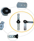 Heavy Duty Adjustable Angle Hinge With Auto Reset For Furniture 90 To 170 Degree, 2 Pack, galvanized steel, multiple views