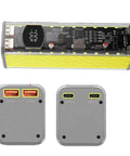 Effortless No Sweat Solderless DIY Power Bank Enclosure Holds Eight 18650 Batteries In Transparent ABS Case Featuring Killer 45 Watt Fast Charging with USB and Type-C ports.