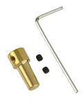 Front view of brass 3.17mm JTO base collet sleeve adapter with hex key and two screws