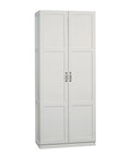 White Finish Double Door Storage Cabinet With Adjustable Shelves For Pantry Kitchen Or Home Office Sleek Space Saving Organizer