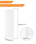 UHMW Sheet 1/4 Inch Thick HDPE Plastic Board White 12 X 6 Inches Ultra High Molecular Weight Polyethylene For Marine Use And DIYers Tough Wear Resistant Low Friction Marine Board with size diagram