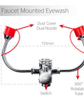 Faucet Mounted Eyewash Station For Emergency Eye Flush Converts Any Sink Into A Ready To Use Eye Wash Unit Ideal For Labs Shops