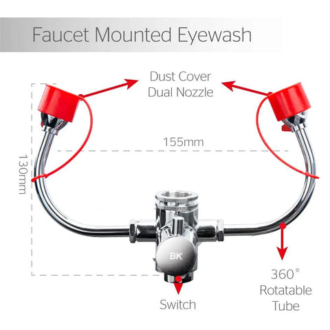 Faucet Mounted Eyewash Station For Emergency Eye Flush Converts Any Sink Into A Ready To Use Eye Wash Unit Ideal For Labs Shops