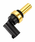 Straight Up Temperature Sender Sensor For Engine Coolant Temps On Chevy Malibu Sonic Cruze Trax Spark Trailblazer Plug And Play Heavy Duty Autoparts Swap That Keeps Your Ride Running Smooth, showing black and gold sensor.